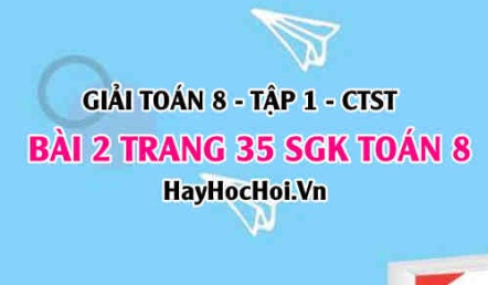 Giải bài 2 trang 35 Toán 8 Tập 1 SGK Chân trời sáng tạo